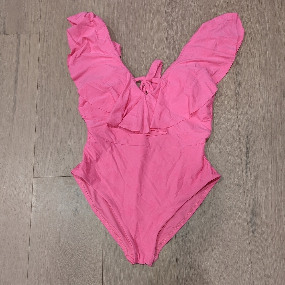 Pink Ruffled One Piece Swimsuit